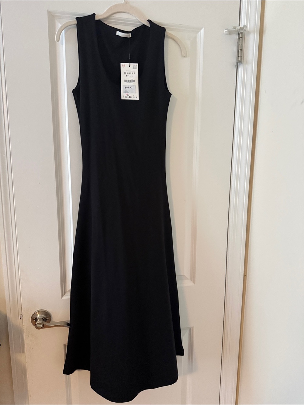 NWT Zara black midi dress sz s small